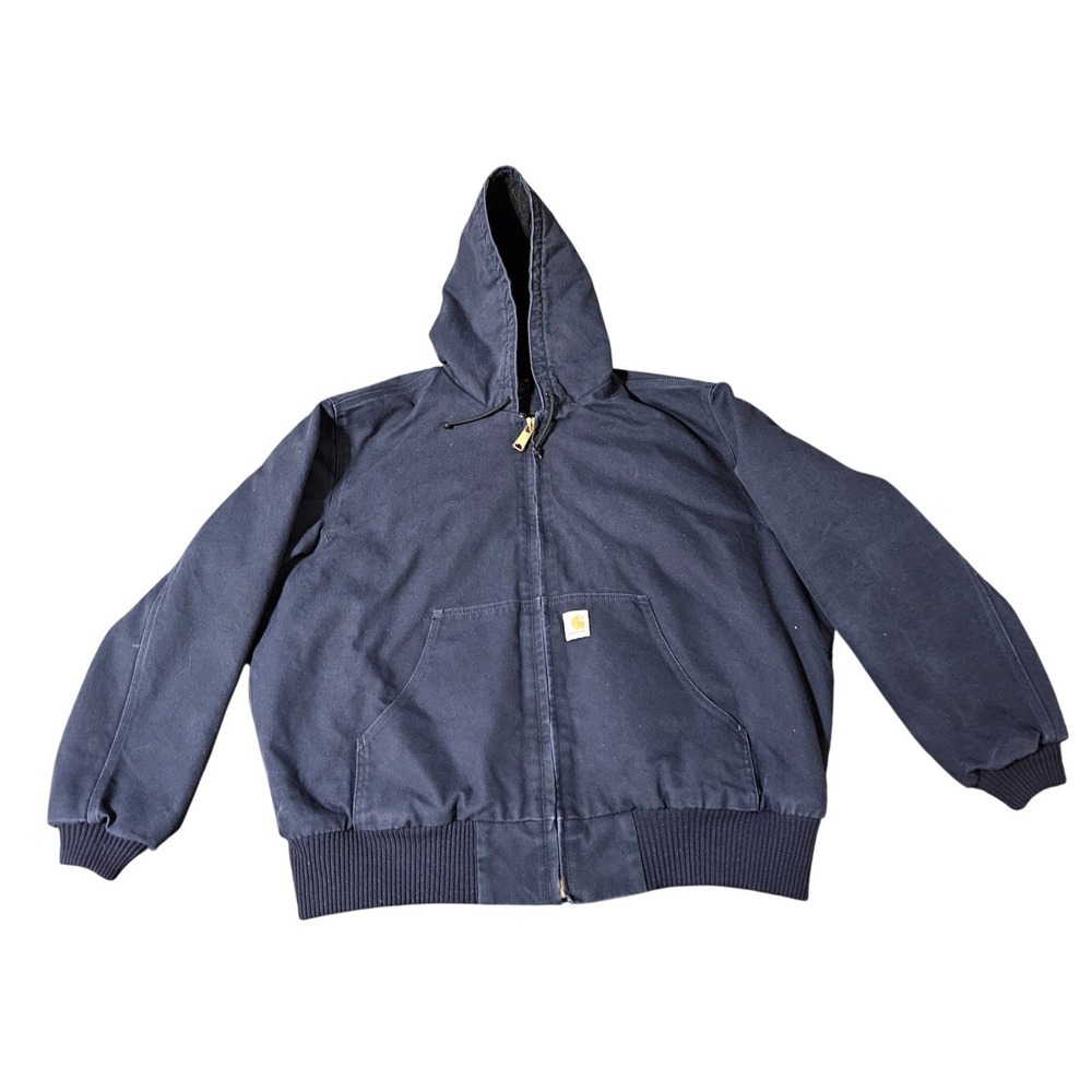 Carhartt 103940 DNY Active Jacket Mens 2XL Dark Navy Duck Hooded Workwear